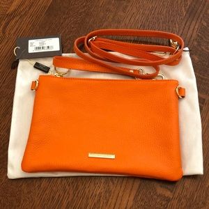 Tuscany Leather - Gorgeous soft hammered leather clutch, orange NWT